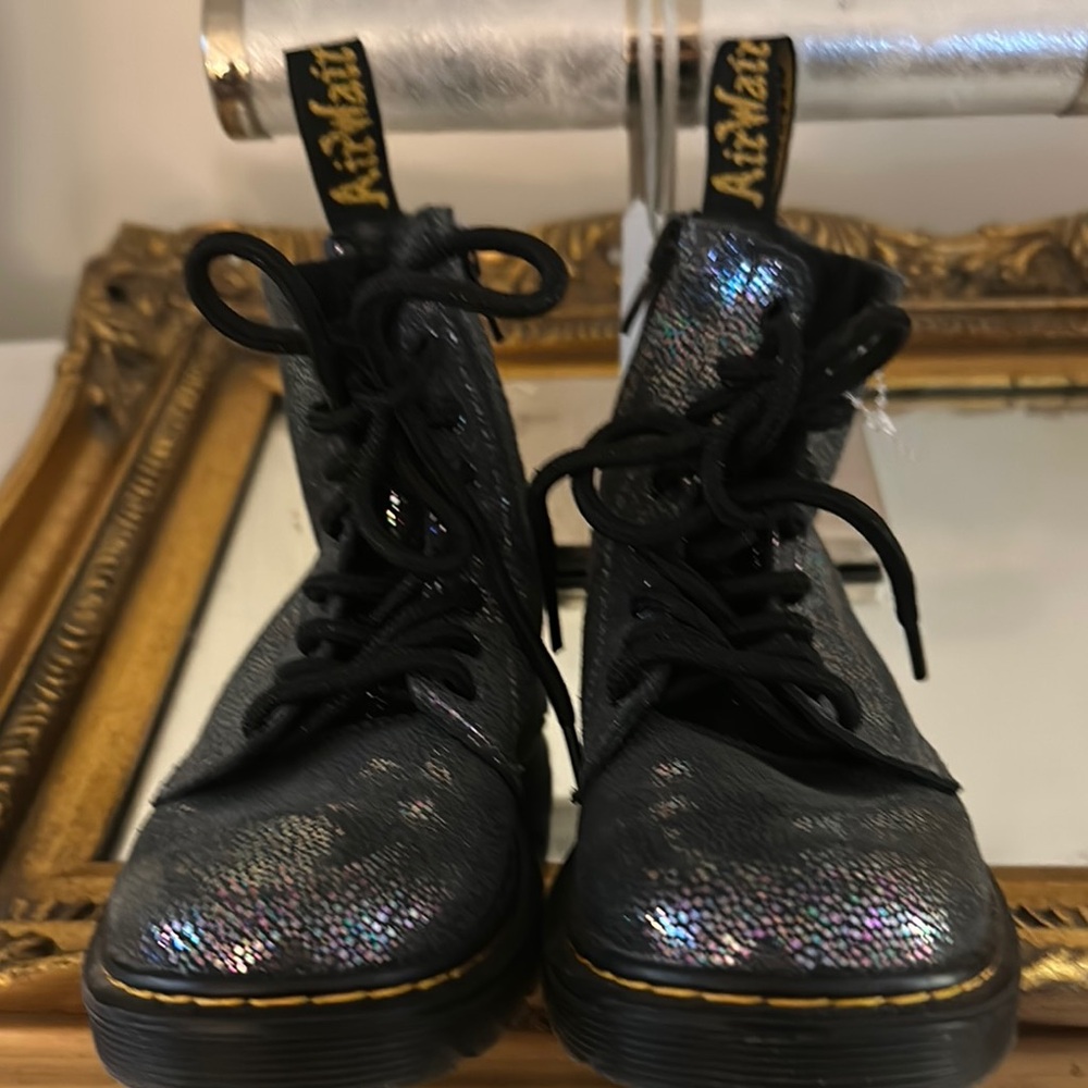Black Glitter Dr Marten Combat Boots